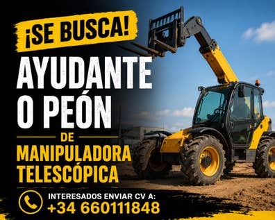 Ayudante o Peon Manipuladora Telescopica