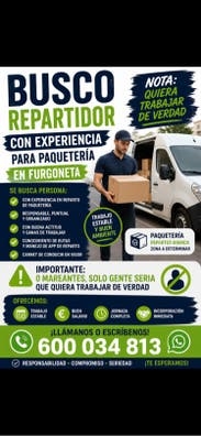 Repartidor para paqueteria con experienc