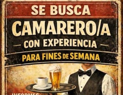 Camarer@ sabados y domingos mañanas