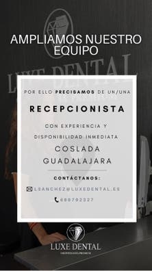 RECEPCIONISTA CLÍNICA DENTAL COSLADA