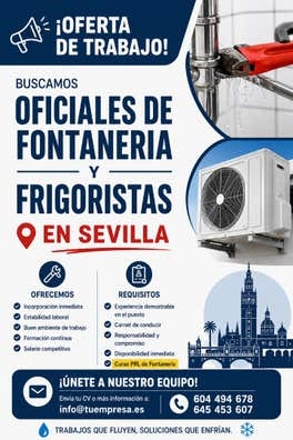 OFICIALES DE FONTANERIA PARA SEVILLA