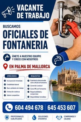OFICIALES DE FONTANERIA PARA SEVILLA