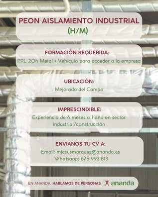 Peón Aislamiento Industrial (H/M)