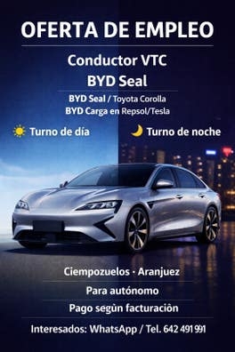 Se busca conductor VTC Aranjuez y Ciempo