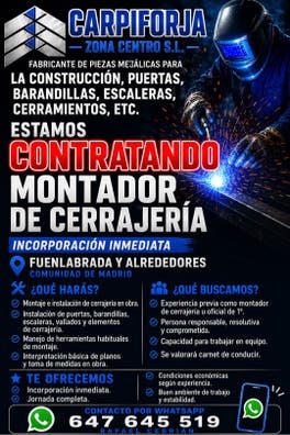 Montador, de Cerrajería, en Fuenlabrada