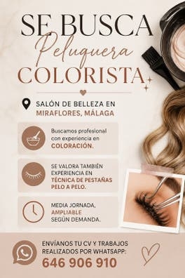 Se busca peluquera colorista Málaga