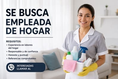 SE NECESITA EMPLEADA HOGAR