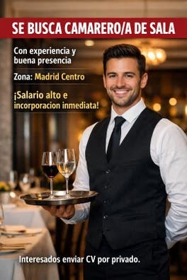 Camarero con experiencia.