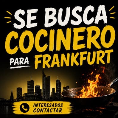 Se busca cocinero para frankfurt
