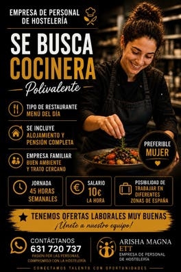Se busca cocinera con alojamiento