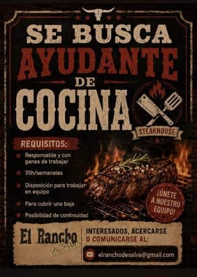 Buscamos ayudante de cocina