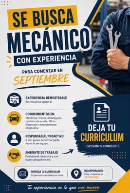 Se busca mecánico con experiencia