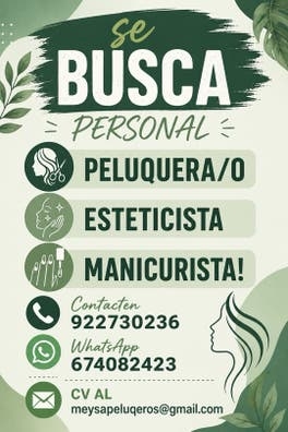 PELUQUER@as , estiticista, manicurista