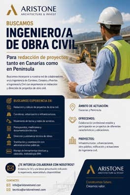 ARISTONE BUSCA INGENIERO/A DE OBRA CIVIL