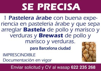 ¿ERES PASTELERA ÁRABE? Barcelona