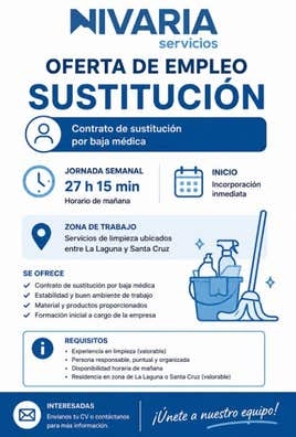 PERSONAL DE LIMPIEZA PARA SUSTITUCIÓN