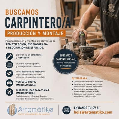 Carpintero de producción y montaje