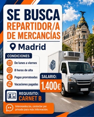 Conductor repartidor madrid