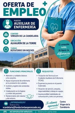 Se busca TCAE, Aux Enf, Socio Sanitario