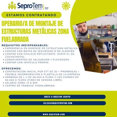 OPERARIO/A DE ESTRUCTURA METÁLICA