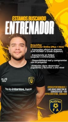 OFERTA DE TRABAJO / ENTRENADOR ONLINE