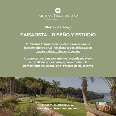 OFERTA DE TRABAJO: PAISAJISTA – DISEÑO Y
