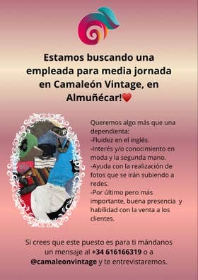 Dependienta tienda segunda mano