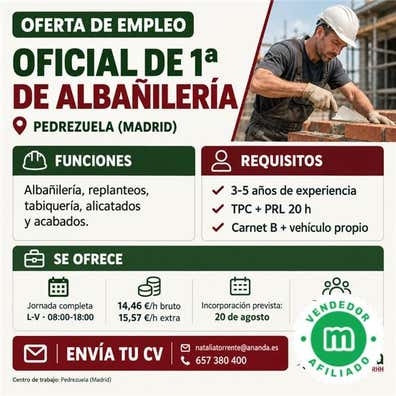OFICIAL DE ALBAÑILERIA (H/M)
