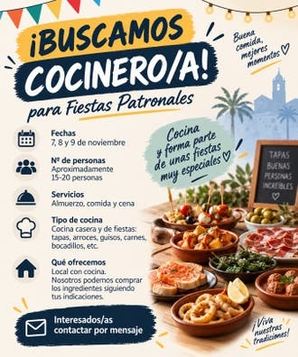 Cocinero/a para 3 días – Fiestas Alfaz
