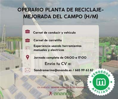 OPERARIO PLANTA DE RECICLAJE (H/M)