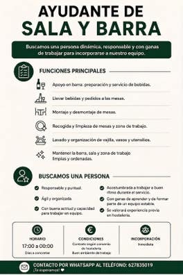 Ayudante de Sala y Barra