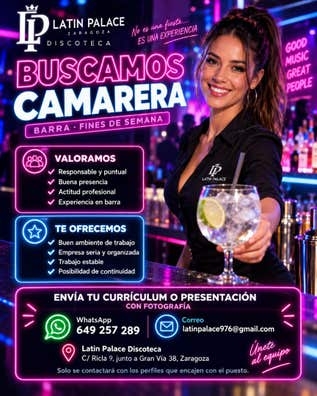 Discoteca Zaragoza Camarera F/S
