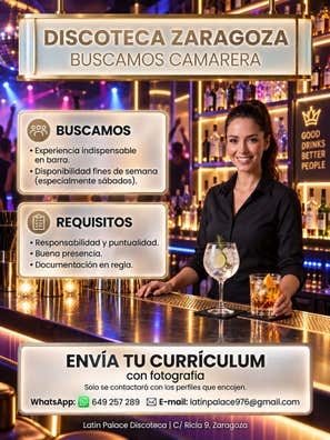Discoteca Zaragoza Camarera F/S