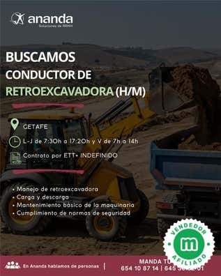 CONDUCTOR RETROEXCAVADORA GETAFE (H/M)