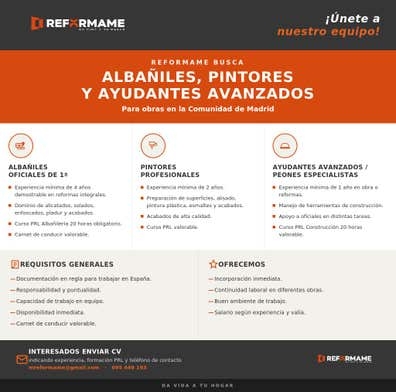 Empresa de Reformas busca personal