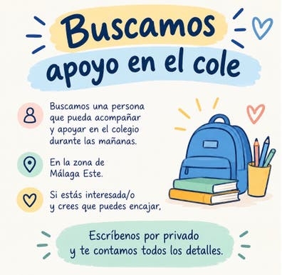 Buscamos apoyo en el cole