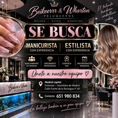 se necesita manicurista y estilistas