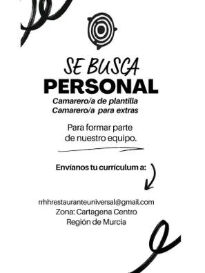 SE BUSCA CAMARER@ DE PLANTILLA Y extras