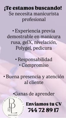 SE BUSCA MANICURISTA