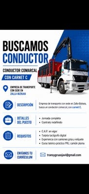 Se busca conductor gruista carnet C.