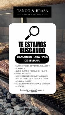 CAMARERO PARA FINES DE SEMANA EN TUI