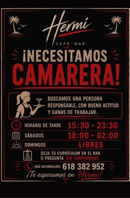 VAGA DE CAMARERA