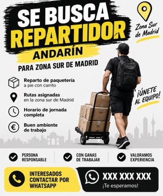 ? ¡SE BUSCA REPARTIDOR/A – ANDARÍN/A!