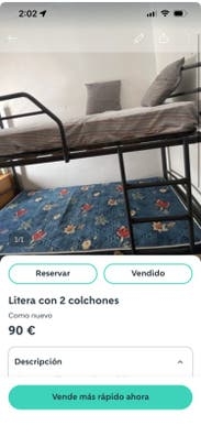 Litera con sus dos colchones