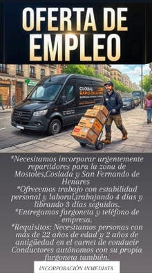 necesitamos repartidores ¡¡¡URGENTE!!!