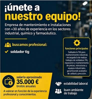 Soldador TIG-  mantenimiento industrial
