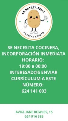 COCINERA INCORPORACIÓN INMEDIATA