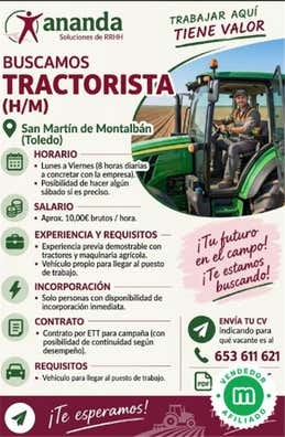 Tractorista (H/M)-S.Martín Montalbán(TO)
