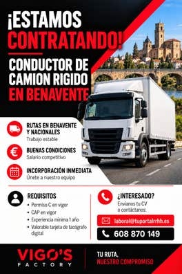 CONDUCTOR/A CAMION RIGIDO - BENAVENTE