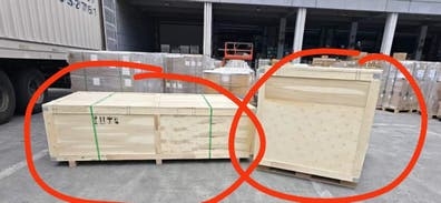 Descarga de 2 cajas de madera y montaje